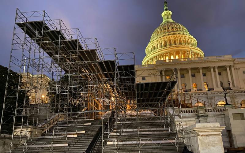 OCTO scaffolding outside of the U.S. Capitol