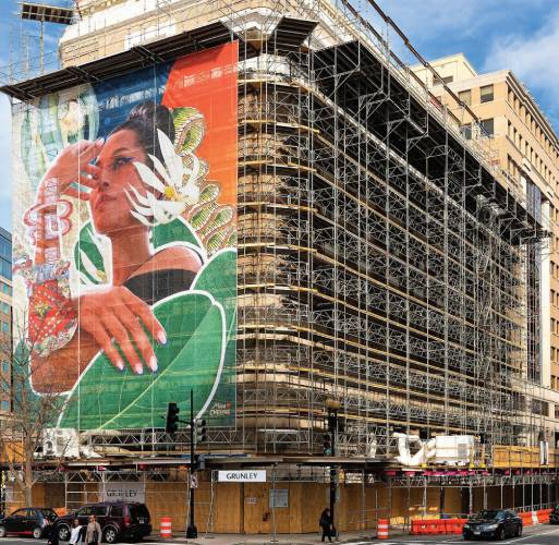 Industrial scaffolding installed at the Women's Center in Washington, D.C.